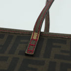 FENDI Zucca Canvas Tote Bag Brown Black gold90403