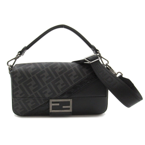 FENDI 2way shoulder bag Shoulder bag PVC Coated Canvas Leather Black