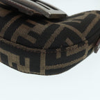 FENDI Zucca Canvas Mini Croissant Hand Bag Brown Black Silver90427