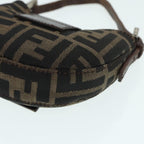 FENDI Zucca Canvas Mini Croissant Hand Bag Brown Black Silver90427