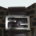 FENDI Zucca Canvas Mini Croissant Hand Bag Brown Black Silver90427