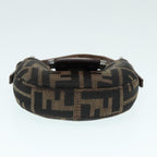 FENDI Zucca Canvas Mini Croissant Hand Bag Brown Black Silver90427