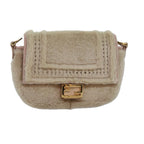 FENDI Chain Shoulder Wallet Beige Gold90429