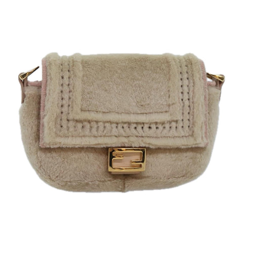 FENDI Chain Shoulder Wallet Beige Gold90429
