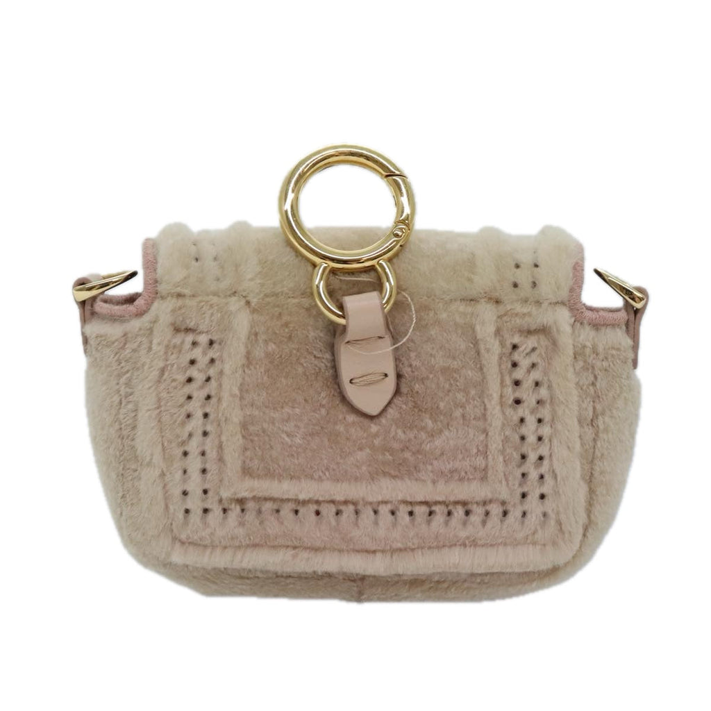 FENDI Chain Shoulder Wallet Beige Gold90429