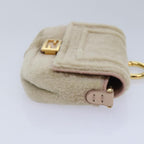 FENDI Chain Shoulder Wallet Beige Gold90429