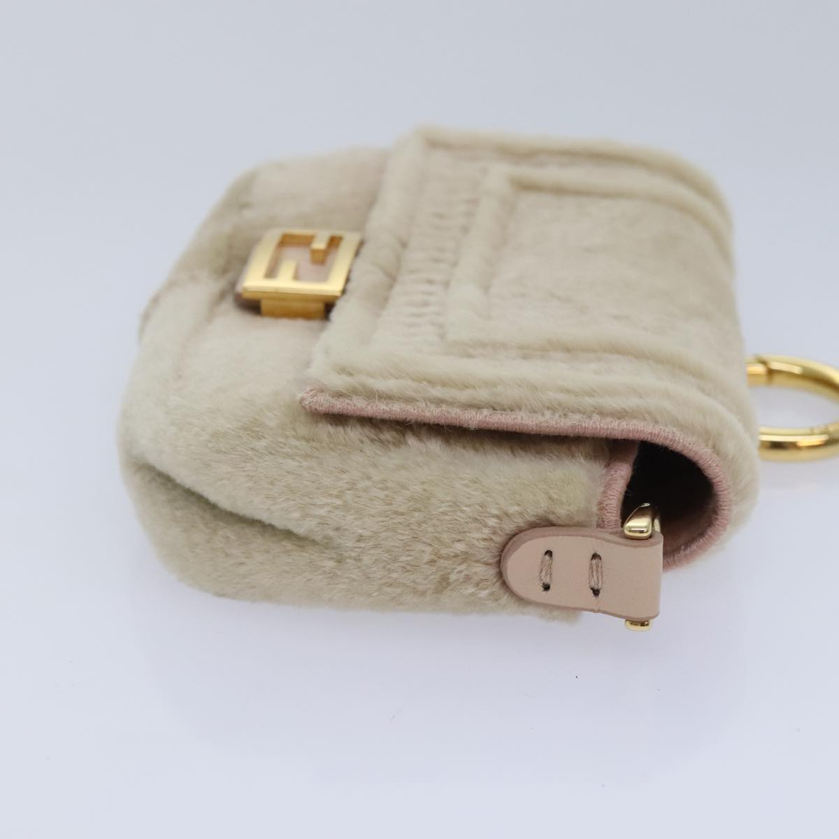 FENDI Chain Shoulder Wallet Beige Gold90429