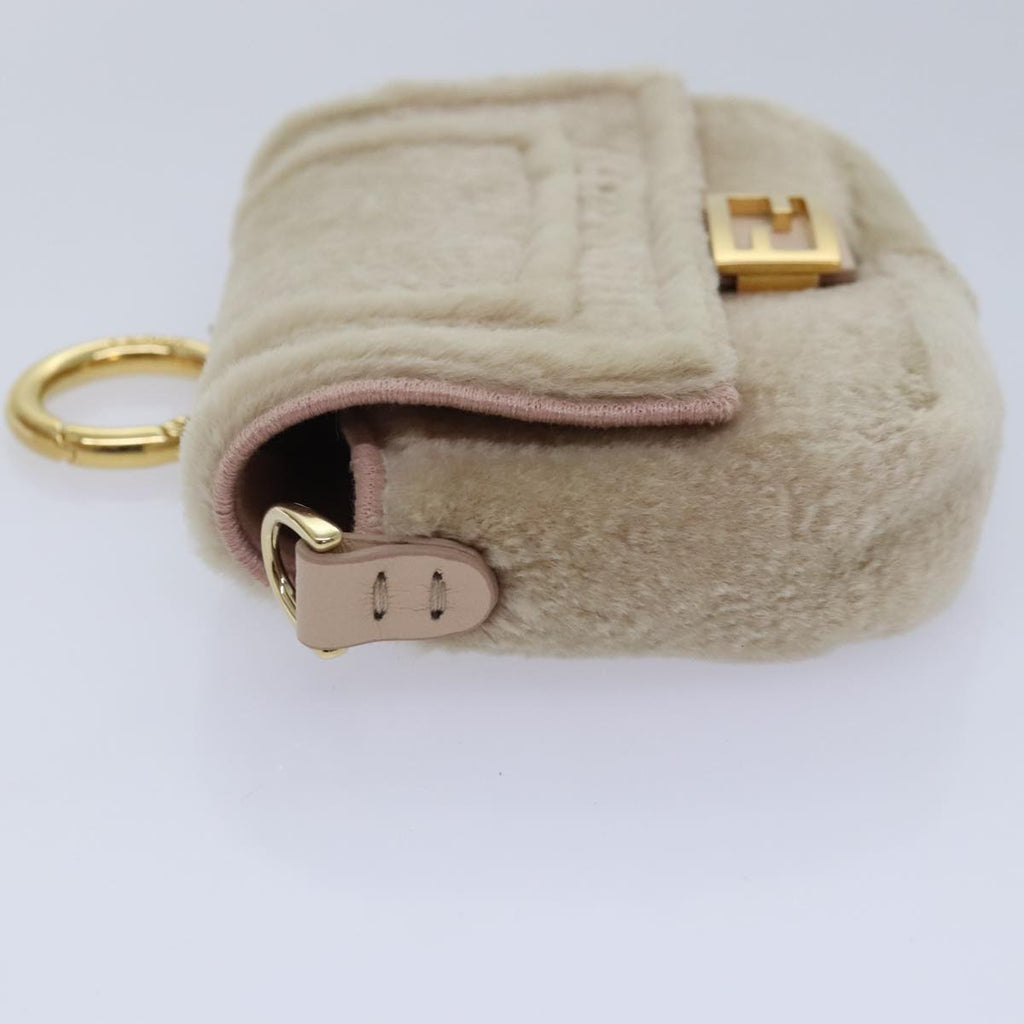 FENDI Chain Shoulder Wallet Beige Gold90429