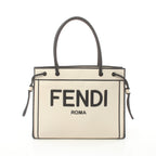 FENDI Shoulder bag Tote bag Canvas Off white Black Logo