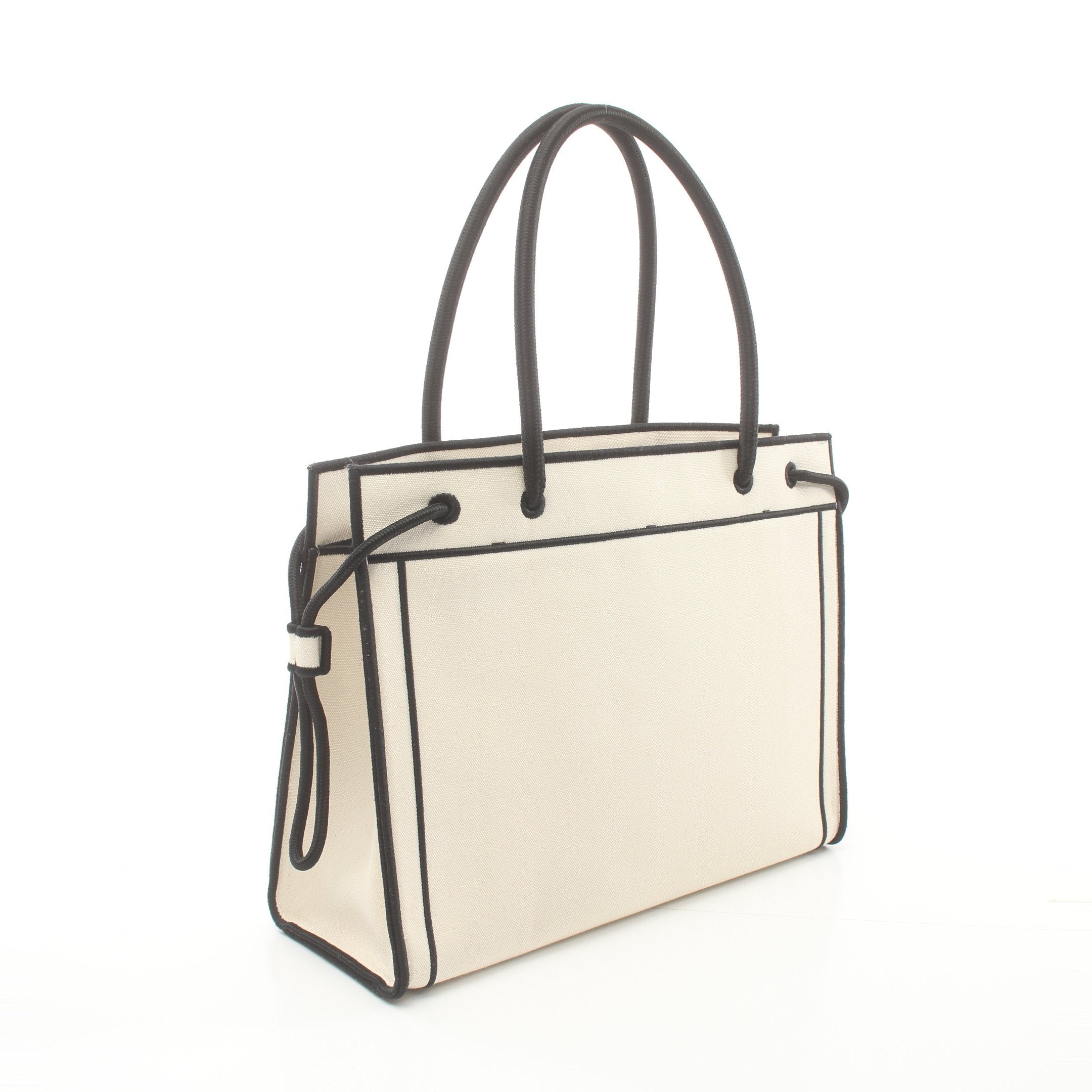 FENDI Shoulder bag Tote bag Canvas Off white Black Logo