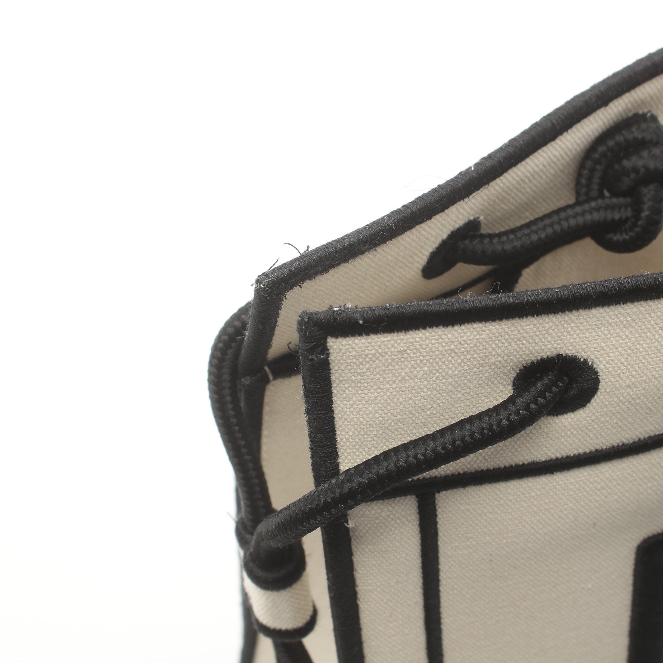 FENDI Shoulder bag Tote bag Canvas Off white Black Logo