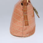 FENDI Zucchino Canvas Mamma Baguette Shoulder Bag Enamel Gold Orange90483