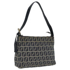 FENDI Zucchino Canvas Accessory Pouch Navy Silver90484