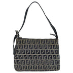 FENDI Zucchino Canvas Accessory Pouch Navy Silver90484