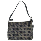 FENDI Zucchino Canvas Accessory Pouch Navy Silver90484