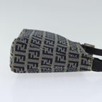 FENDI Zucchino Canvas Accessory Pouch Navy Silver90484