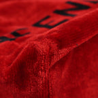 FENDI Tote Bag Corduroy Red Black Silver90542