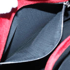 FENDI Tote Bag Corduroy Red Black Silver90542