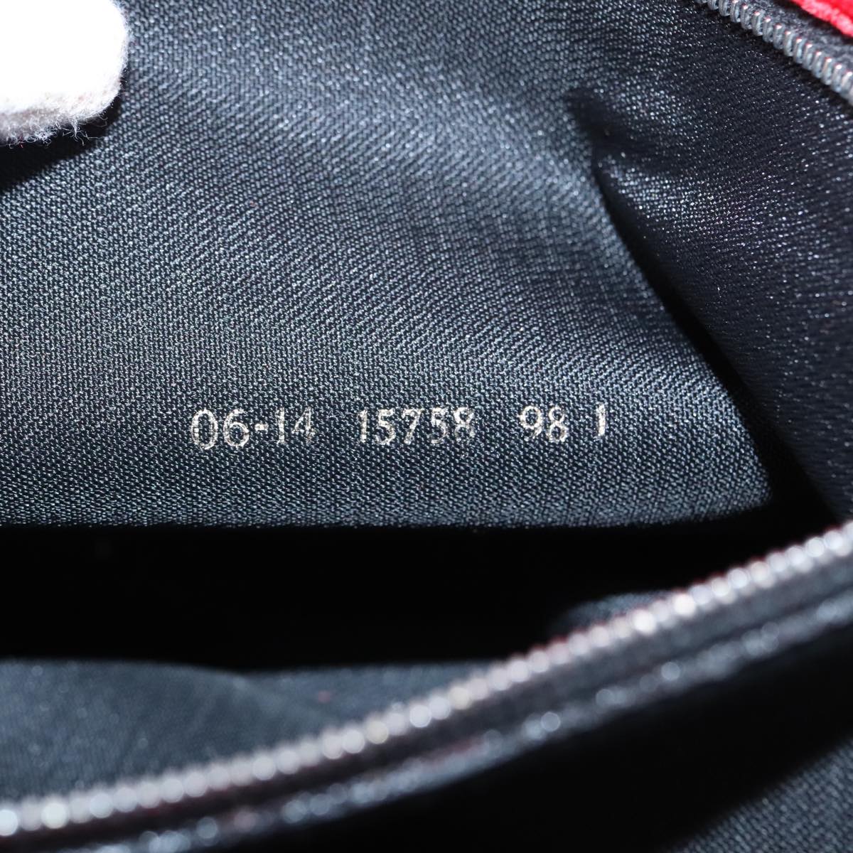 FENDI Tote Bag Corduroy Red Black Silver90542