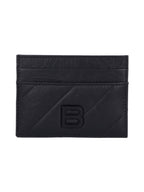 Balenciaga Crush Leather Card Wallet Black