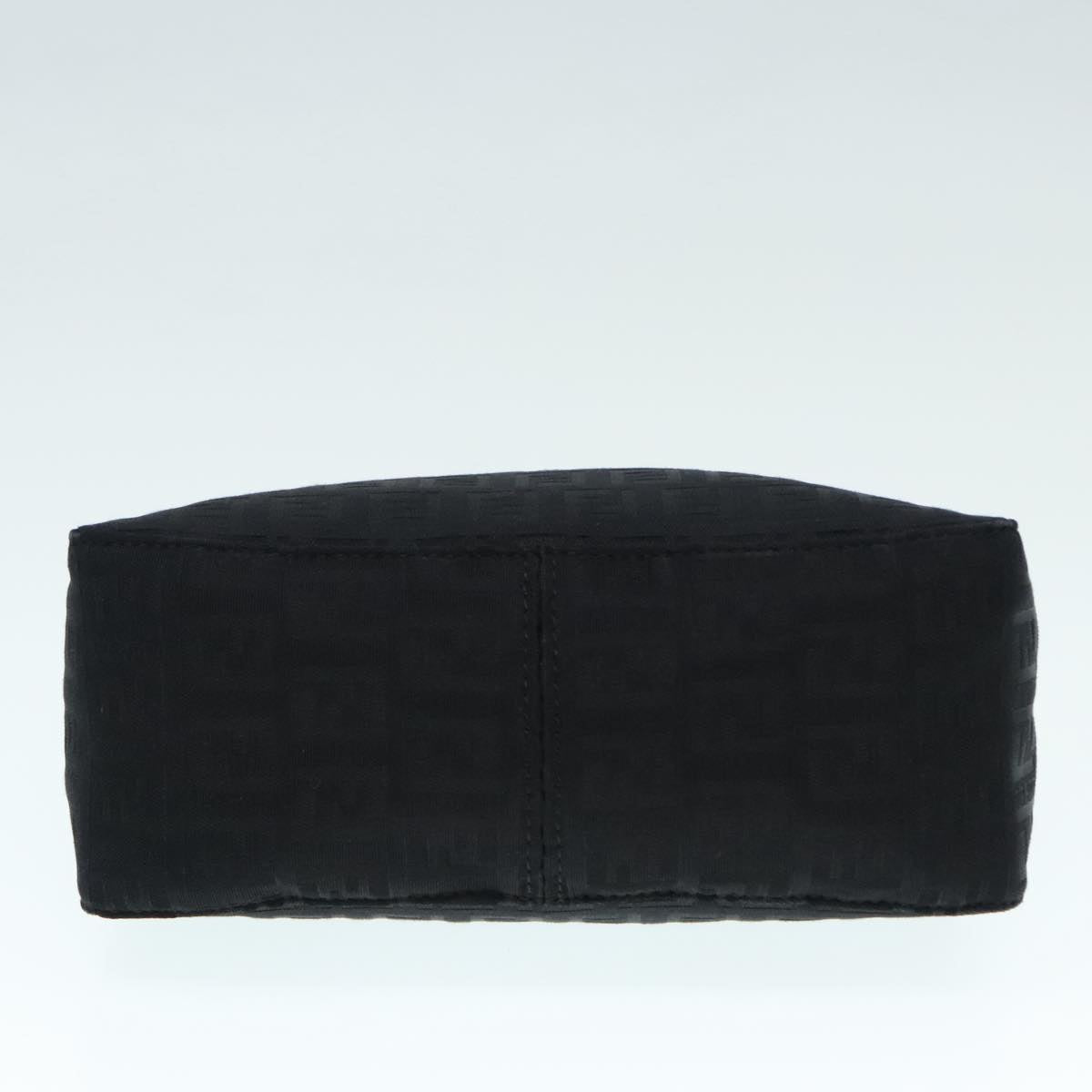 FENDI Zucchino Canvas Hand Bag Black Silver90550