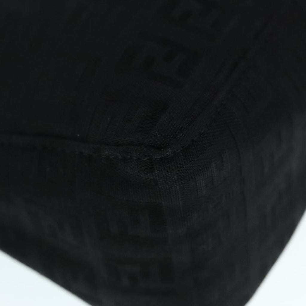 FENDI Zucchino Canvas Hand Bag Black Silver90550