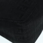 FENDI Zucchino Canvas Hand Bag Black Silver90550
