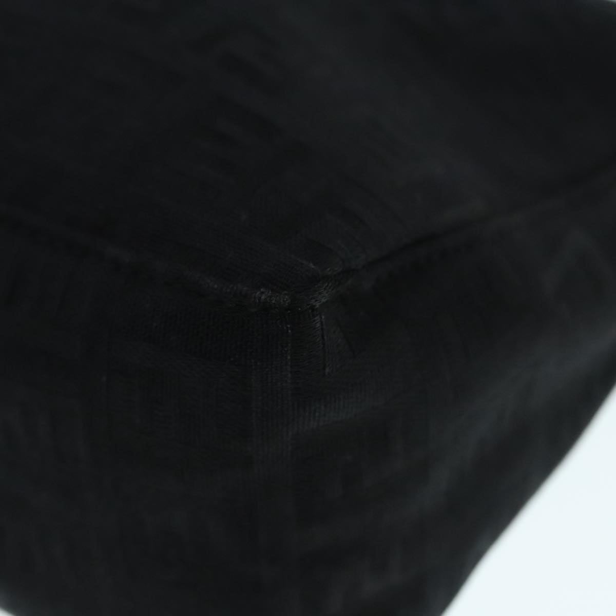 FENDI Zucchino Canvas Hand Bag Black Silver90550