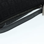 FENDI Zucchino Canvas Hand Bag Black Silver90550