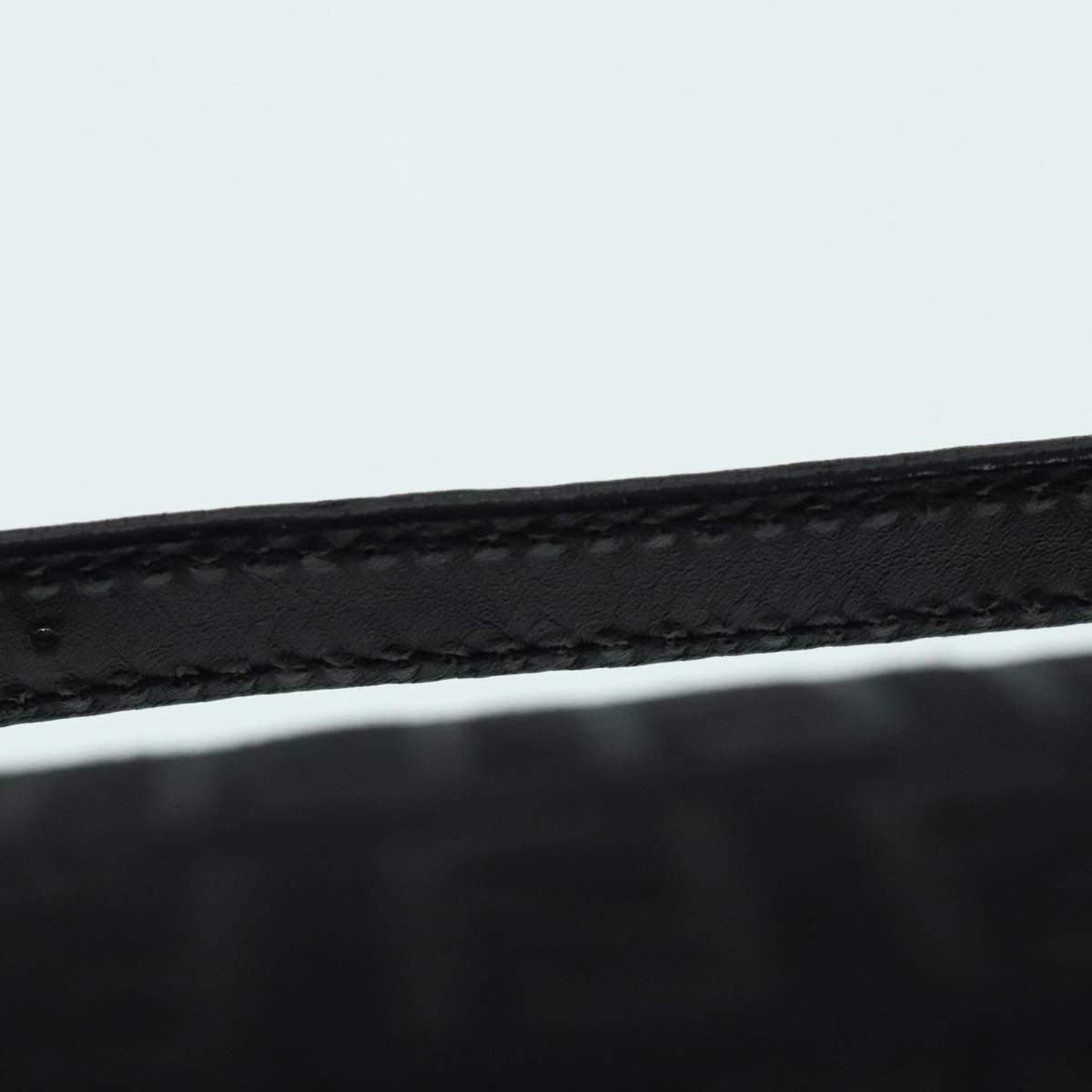 FENDI Zucchino Canvas Hand Bag Black Silver90550