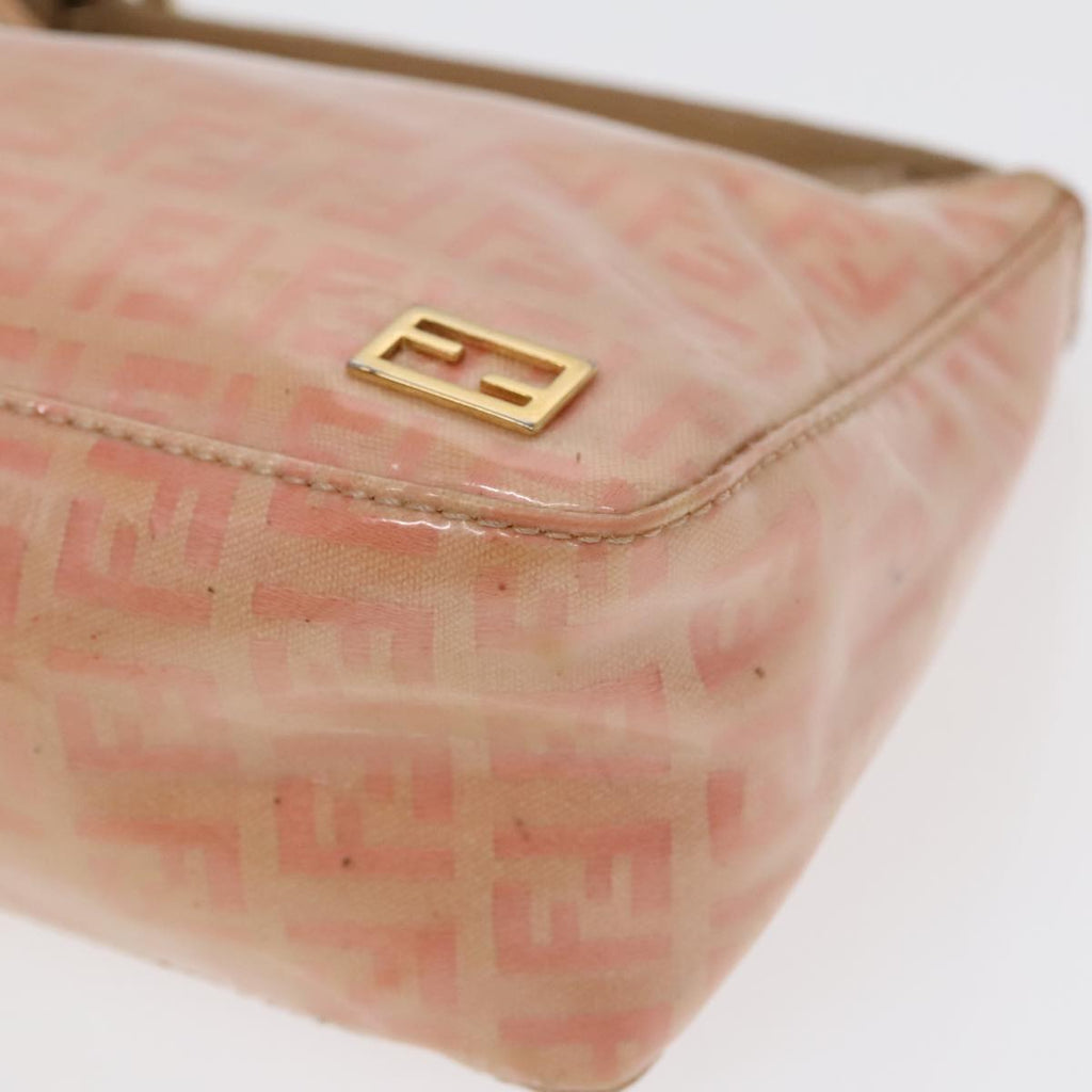 FENDI Zucchino Canvas Hand Bag Enamel Orange Gold90583