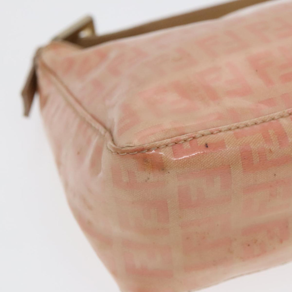 FENDI Zucchino Canvas Hand Bag Enamel Orange Gold90583