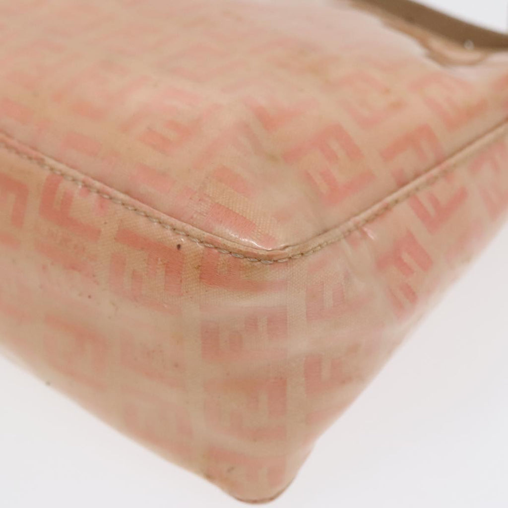 FENDI Zucchino Canvas Hand Bag Enamel Orange Gold90583