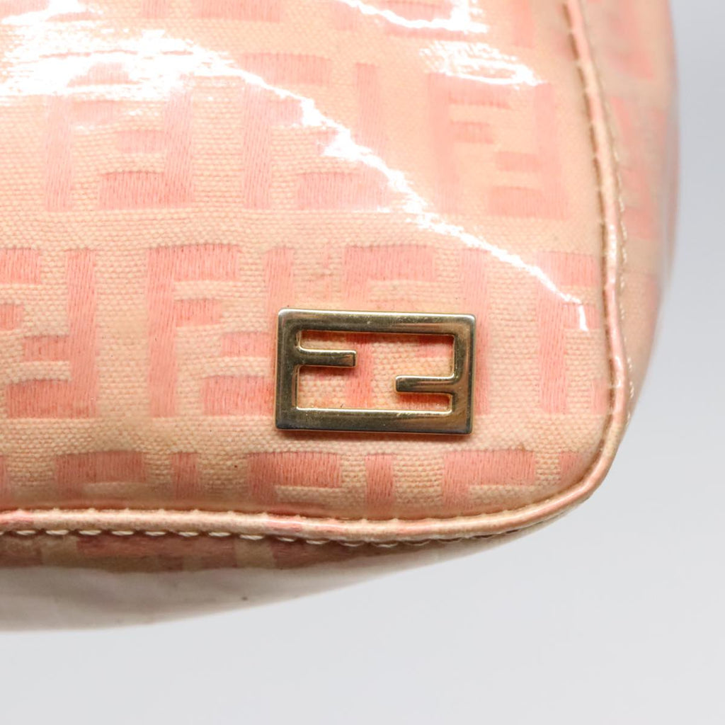 FENDI Zucchino Canvas Hand Bag Enamel Orange Gold90583