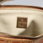 FENDI Zucchino Canvas Hand Bag Enamel Orange Gold90583