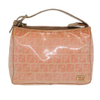 FENDI Zucchino Canvas Hand Bag Enamel Orange Gold90583