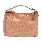 FENDI Zucchino Canvas Hand Bag Enamel Orange Gold90583