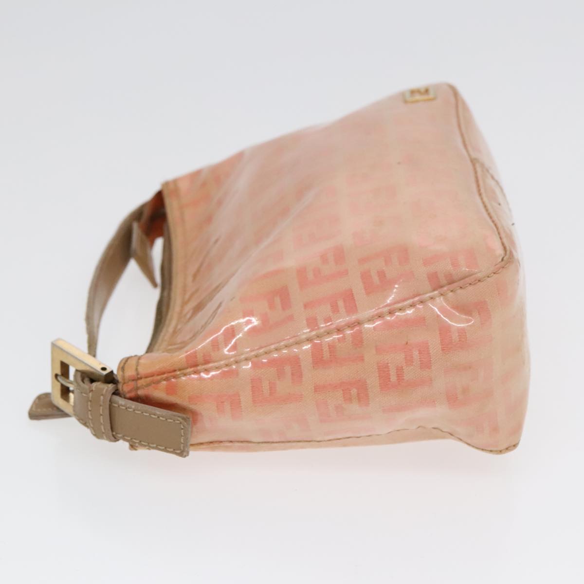 FENDI Zucchino Canvas Hand Bag Enamel Orange Gold90583