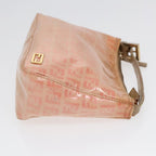 FENDI Zucchino Canvas Hand Bag Enamel Orange Gold90583