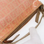 FENDI Zucchino Canvas Hand Bag Enamel Orange Gold90583