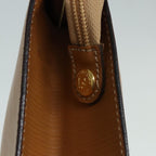 FENDI Document Case Clutch Bag Leather Brown Gold90585