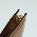 FENDI Document Case Clutch Bag Leather Brown Gold90585