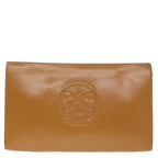 FENDI Document Case Clutch Bag Leather Brown Gold90585