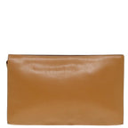 FENDI Document Case Clutch Bag Leather Brown Gold90585