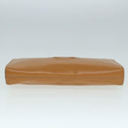 FENDI Document Case Clutch Bag Leather Brown Gold90585