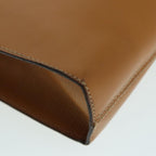 FENDI Document Case Clutch Bag Leather Brown Gold90585
