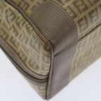FENDI Zucchino Canvas Hand Bag Vintage Brown Gold90592