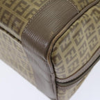FENDI Zucchino Canvas Hand Bag Vintage Brown Gold90592