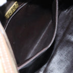 FENDI Zucchino Canvas Hand Bag Vintage Brown Gold90592