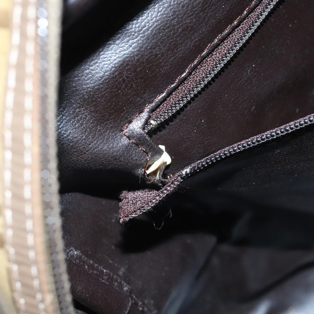 FENDI Zucchino Canvas Hand Bag Vintage Brown Gold90592